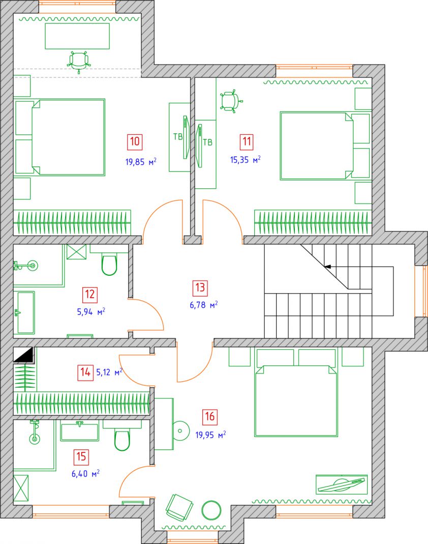 Планировка 2-го этажа