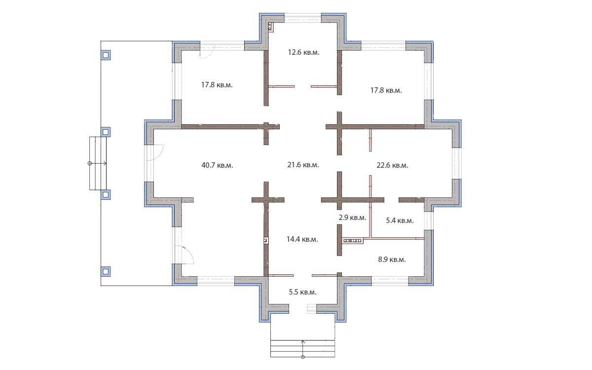 Планировка 1-го этажа